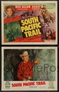 4f438 SOUTH PACIFIC TRAIL 8 LCs '52 great artwork of Rex Allen close up & on his horse Koko!