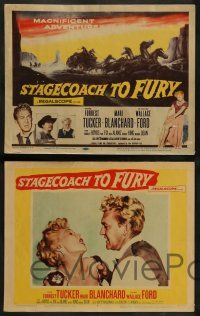 4f444 STAGECOACH TO FURY 8 LCs '56 pretty Marie Blanchard & Forrest Tucker in magnificent adventure