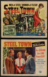 4f448 STEEL TOWN 8 LCs '52 Lund & Duff are men of steel and sexy Ann Sheridan is a woman of flesh!