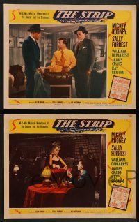 4f641 STRIP 5 LCs '51 Mickey Rooney & sexy Sally Forrest in crime film noir!