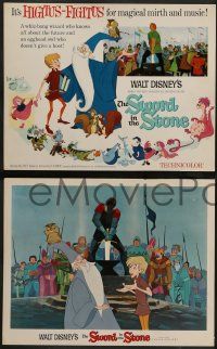 4f452 SWORD IN THE STONE 8 LCs '64 Disney's cartoon story of young King Arthur & Merlin the Wizard
