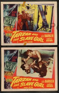 4f853 TARZAN & THE SLAVE GIRL 3 LCs '50 great images of Lex Barker w/animals & fighting!