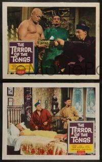 4f574 TERROR OF THE TONGS 6 LCs '61 English Hammer horror, Yvonne Monlaur, drug-crazed assassins!