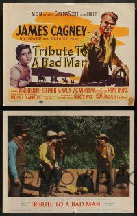 4f457 TRIBUTE TO A BAD MAN 8 LCs '56 cowboy James Cagney, pretty Irene Papas, Vic Morrow!