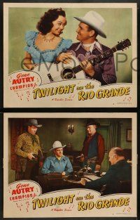 4f577 TWILIGHT ON THE RIO GRANDE 6 LCs '47 great images of Gene Autry with his guitar & Adele Mara!