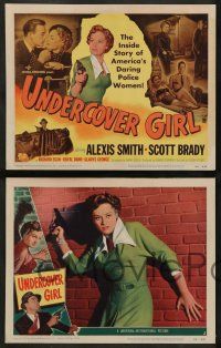 4f460 UNDERCOVER GIRL 8 LCs '50 Alexis Smith, Scott Brady, the inside story of police women!