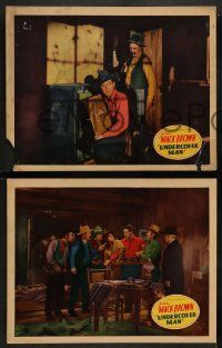4f578 UNDERCOVER MAN 6 LCs '36 great images of Johnny Mack Brown, gorgeous Susanne Kaaren!