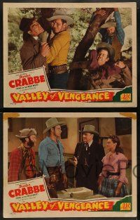 4f751 VALLEY OF VENGEANCE 4 LCs '44 tough cowboy Buster Crabbe & Al Fuzzy St John in western action!