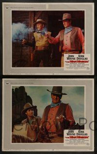 4f651 WAR WAGON 5 LCs '67 cowboy western images of big John Wayne & Kirk Douglas in action!