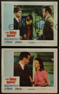 4f656 WILD RIVER 5 LCs '60 cool images of Montgomery Clift & Lee Remick, directed by Elia Kazan!