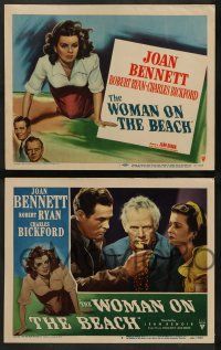 4f474 WOMAN ON THE BEACH 8 LCs '46 Charles Bickford, Robert Ryan & bad girl Joan Bennett!