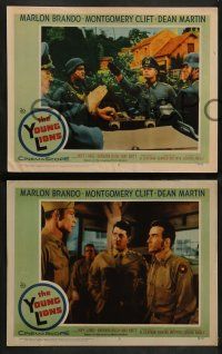 4f658 YOUNG LIONS 5 LCs '58 Nazi Marlon Brando, Dean Martin & Montgomery Clift in World War II