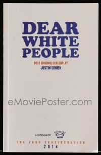 4g142 DEAR WHITE PEOPLE For Your Consideration 5.5x8.5 script '14 screenplay by Justin Simien!