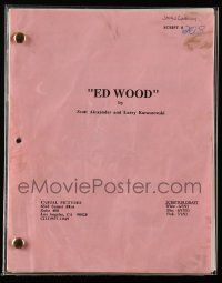 4g179 ED WOOD revised scriptor draft script July 1, 1993, screenplay by Alexander & Karaszewski!