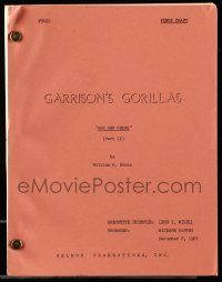4g240 GARRISON'S GORILLAS first draft TV script Dec 8, 1967 screenplay by Yates, War & Crime Part II
