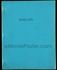 4g315 INTIMATE NOTES stage play script '70s written by Allan Scott, never produced!