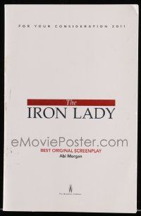 4g319 IRON LADY For Your Consideration 5.5x8.5 script '11 screenplay by Abi Morgan!