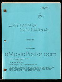 4g419 MARY HARTMAN, MARY HARTMAN TV final draft script February 21, 1977, episode #255 screenplay!