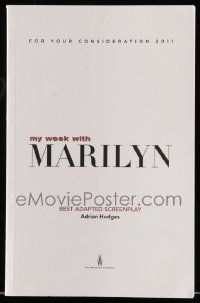 4g462 MY WEEK WITH MARILYN For Your Consideration 5.5x8.5 script '11 screenplay by Adrian Hodges!