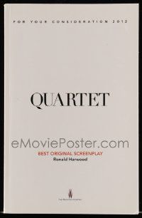 4g539 QUARTET For Your Consideration 5.5x8.5 script '12 screenplay by Ronald Harwood!