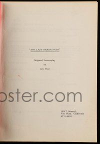 4g354 LAST RENDEZVOUS script '70s unproduced screenplay by Les Pine!