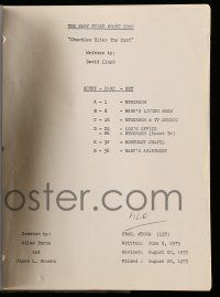 4g428 MARY TYLER MOORE SHOW TV revised draft script August 20, 1975, Chuckles Bites the Dust!