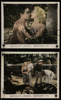 4h047 PEARL OF THE SOUTH PACIFIC 4color 8x10 stills '55 great images of sexy Virginia Mayo in sarong