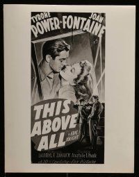 4h995 THIS ABOVE ALL 2 8x10 stills '42 Tyrone Power & Joan Fontaine, both with poster art!
