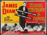4j336 REBEL WITHOUT A CAUSE REPRO British quad '80s James Dean, bad boy from a good family!