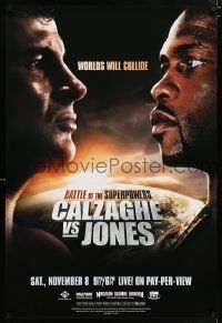 4j654 CALZAGHE VS JONES tv poster '08 Joe Calzaghe and Roy Jones Jr. at Madison Square Garden!