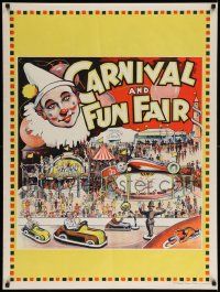4j102 MAMMOTH CIRCUS: CARNIVAL & FUN FAIR 30x40 English circus poster '30s cool art of fun rides!