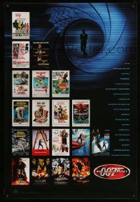 4j746 007 40TH ANNIVERSARY 27x40 commercial poster '02 cool images of most Bond movie one-sheets!