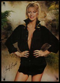 4j768 CHERYL LADD 21x28 commercial poster '77 sexy image with barely buttoned black shirt!
