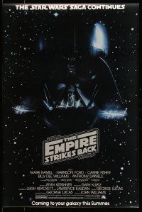 4j788 EMPIRE STRIKES BACK 24x36 commercial poster '80 Darth Vader image from advance one sheet!