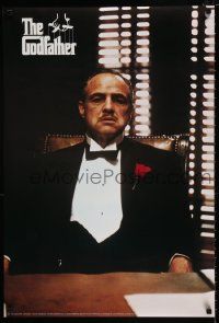 4j797 GODFATHER 23x34 commercial poster '72 Marlon Brando in Francis Ford Coppola crime classic!