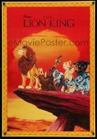 4j816 LION KING 27x39 German commercial poster '94 Disney Africa cartoon, cast on Pride Rock!