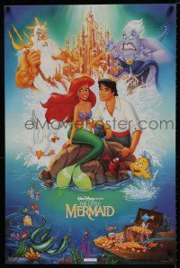 4j818 LITTLE MERMAID 23x35 commercial poster '89 image of Ariel & cast, Disney underwater cartoon!