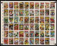 4j128 MARVEL SUPERHEROES FIRST ISSUE COVERS 2-sided uncut 22x27 trading card sheet '84 complete set!