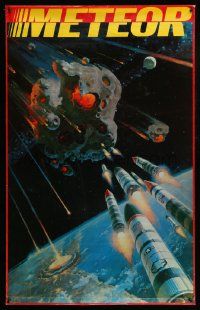 4j830 METEOR 27x42 commercial poster '79 Connery, Wood, cool sci-fi artwork by Bob McCall!
