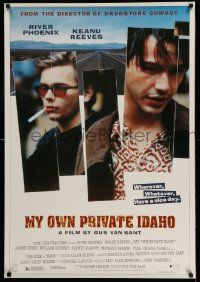 4j834 MY OWN PRIVATE IDAHO 27x39 Dutch commercial poster '91 smoking River Phoenix & Keanu Reeves!