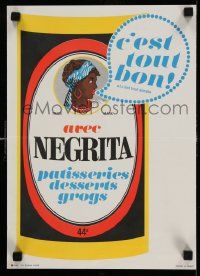 4j835 NEGRITA 11x15 French commercial poster '80s reproduction of vintage cooking advertisement!