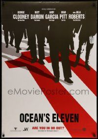 4j837 OCEAN'S 11 27x39 French commercial poster '01 Steven Soderbergh, Clooney, Damon, Pitt!