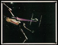 4j862 STAR WARS 18x23 commercial poster '77 X-wing fighter fired at by TIE fighter!