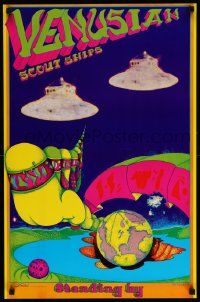 4j877 VENUSIAN SCOUT SHIPS 19x28 commercial poster '67 trippy art of alien spacecraft by 