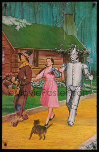 4j882 WIZARD OF OZ 22x34 poster '67 Judy Garland, cast on yellow brick road, Singer Sewing promo!