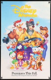4j665 DISNEY AFTERNOON tv poster '90s great art for kids of Goofy, Darkwing Duck & Chipmunks!