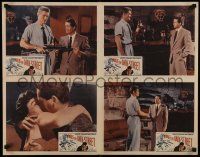 4j133 WALK THE DARK STREET 4 uncut LCs '56 great images of Chuck Connors and Don Ross!