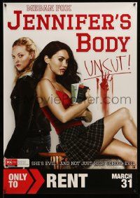 4j942 JENNIFER'S BODY 28x39 Australian video poster '09 sexy schoolgirl Megan Fox!