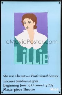 4j694 LILLIE tv poster '79 Chermayeff art of Francesca Annis as Lillie Langtry!