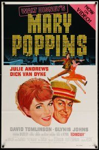 4j950 MARY POPPINS style A 27x41 video poster R80 Andrews & Dick Van Dyke in Disney's classic!
